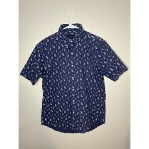 Ralph Lauren Shirt Men’s L Blue Sailboat Nautical Regatta Button Up #1372